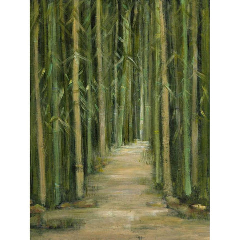 Bamboo Forest Black Modern Wood Framed Art Print with Double Matting by Crawford, Beverly