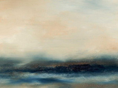 Water II White Modern Wood Framed Art Print with Double Matting by Gorden, Sharon