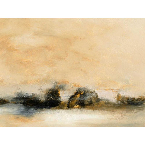 Land I Black Modern Wood Framed Art Print with Double Matting by Gordon, Sharon