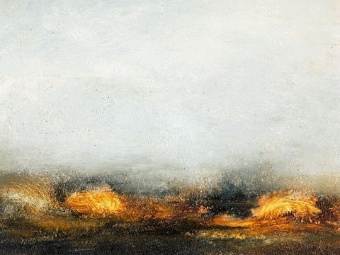 Land III Black Ornate Wood Framed Art Print with Double Matting by Gordon, Sharon