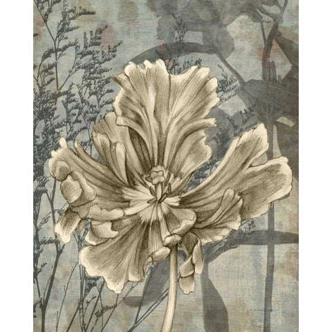 Tulip and Wildflowers II Gold Ornate Wood Framed Art Print with Double Matting by Goldberger, Jennifer