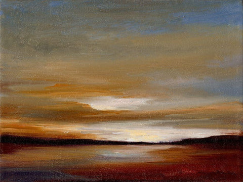 Daybreak White Modern Wood Framed Art Print with Double Matting by Finch, Sheila