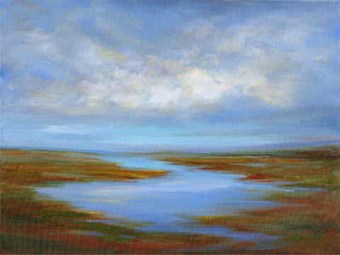 Pescadero Wetlands Black Ornate Wood Framed Art Print with Double Matting by Sheila Finch