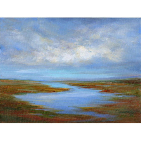 Pescadero Wetlands Gold Ornate Wood Framed Art Print with Double Matting by Sheila Finch