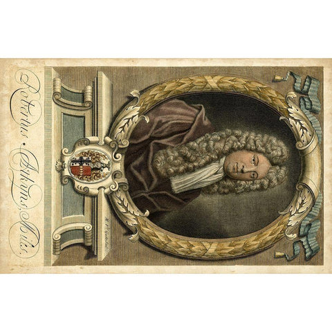 Houbraken Portrait I Black Modern Wood Framed Art Print with Double Matting by Houbraken, J.