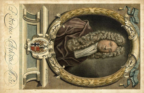 Houbraken Portrait I Black Ornate Wood Framed Art Print with Double Matting by Houbraken, J.