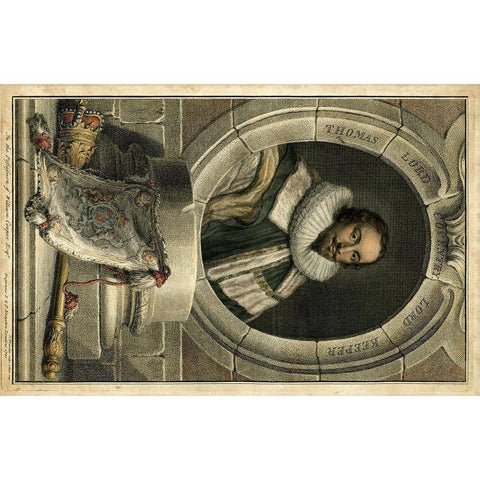 Houbraken Portrait IV Gold Ornate Wood Framed Art Print with Double Matting by Houbraken, J.