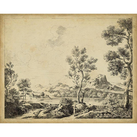 Classical Landscape II White Modern Wood Framed Art Print by Pinelli, B.