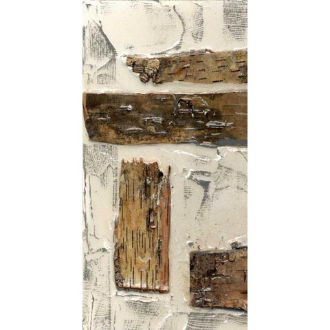 Birch Bark Abstract I White Modern Wood Framed Art Print by Goldberger, Jennifer