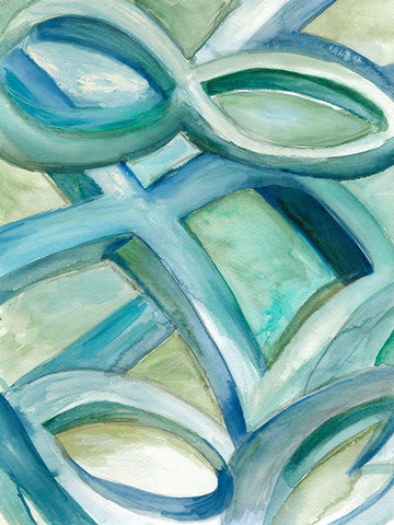 Infinite Angle II White Modern Wood Framed Art Print with Double Matting by Choate, Lisa