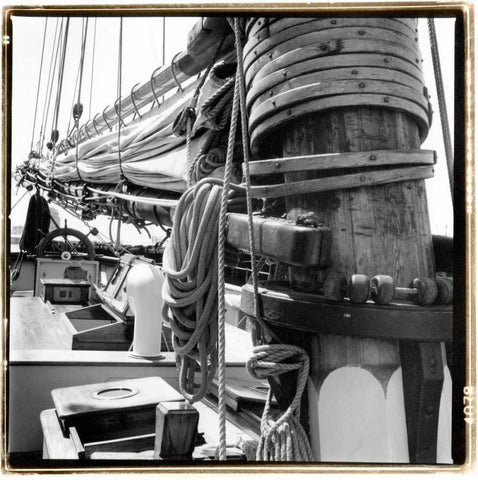 Ship Shape I Black Ornate Wood Framed Art Print with Double Matting by DeNardo, Laura