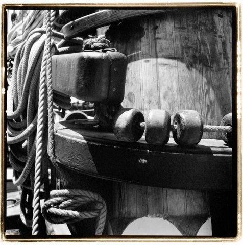 Ship Shape III Black Ornate Wood Framed Art Print with Double Matting by DeNardo, Laura