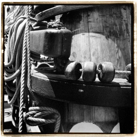 Ship Shape III Black Modern Wood Framed Art Print with Double Matting by DeNardo, Laura