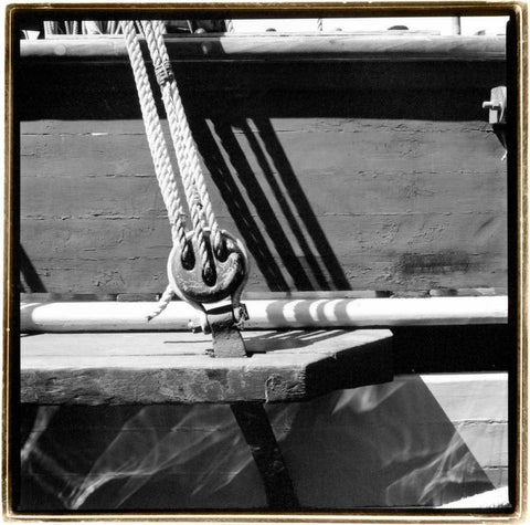 Ship Shape IV White Modern Wood Framed Art Print with Double Matting by DeNardo, Laura