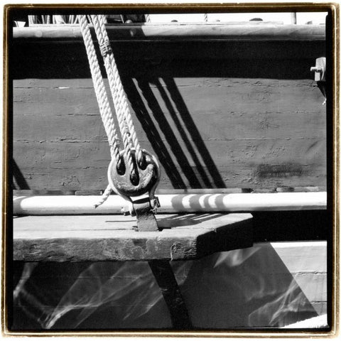 Ship Shape IV Black Modern Wood Framed Art Print with Double Matting by DeNardo, Laura