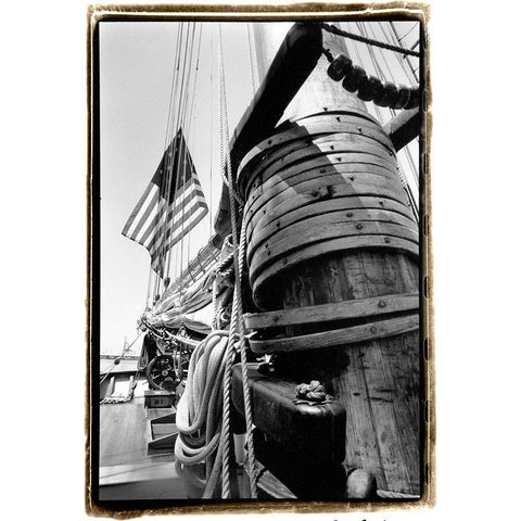 Set Sail V Black Modern Wood Framed Art Print by DeNardo, Laura
