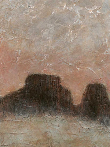 Misty Morning Mesa II Black Ornate Wood Framed Art Print with Double Matting by Stramel, Renee W.