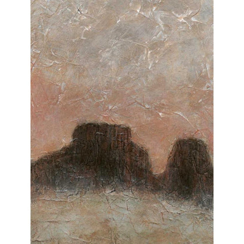 Misty Morning Mesa II Black Modern Wood Framed Art Print with Double Matting by Stramel, Renee W.