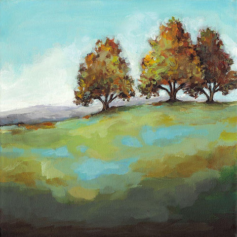 Turning Leaves II Black Modern Wood Framed Art Print by Long, Christina