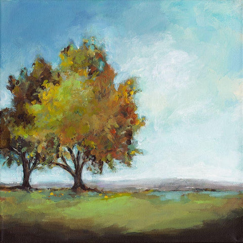 Waiting For Fall I White Modern Wood Framed Art Print with Double Matting by Long, Christina