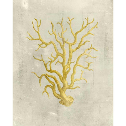 Coral in Mustard  Black Modern Wood Framed Art Print by Vision Studio