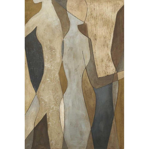 Figure Overlay II Gold Ornate Wood Framed Art Print with Double Matting by Meagher, Megan