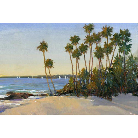 Distant Shore I White Modern Wood Framed Art Print by OToole, Tim