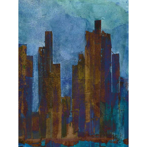 Urban Dusk II Gold Ornate Wood Framed Art Print with Double Matting by Fagalde, Jarman