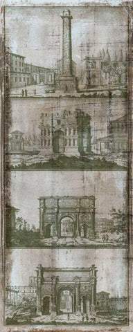 Architectural Survey I Black Ornate Wood Framed Art Print with Double Matting by Vision Studio