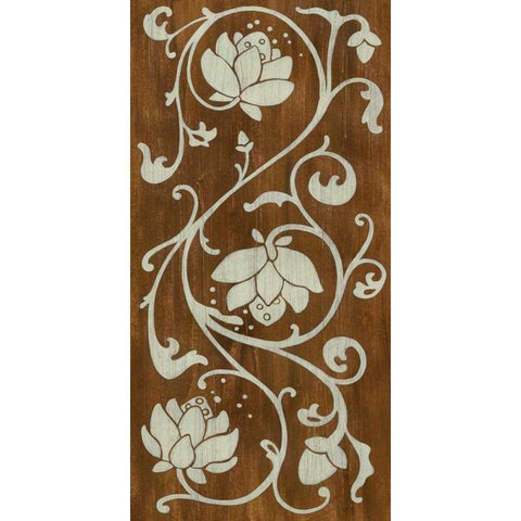 Faux Bois Floral I Gold Ornate Wood Framed Art Print with Double Matting by Vess, June Erica