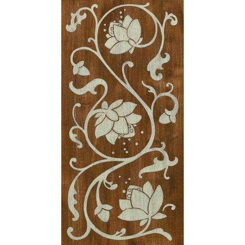 Faux Bois Floral II Gold Ornate Wood Framed Art Print with Double Matting by Vess, June Erica