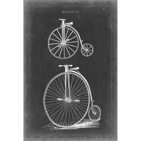 Vintage Bicycles I Black Modern Wood Framed Art Print with Double Matting by Vision Studio