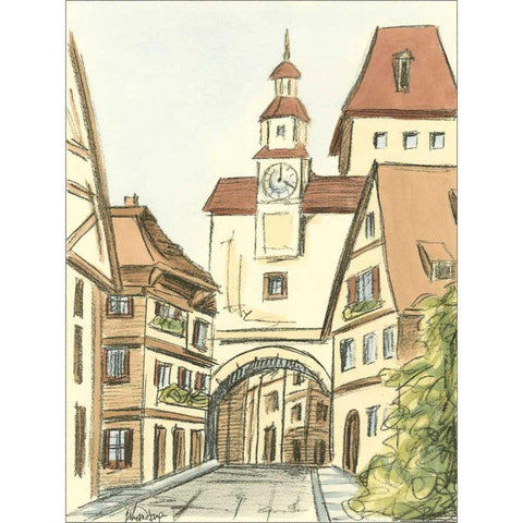 Sketches of Downtown VI White Modern Wood Framed Art Print by Harper, Ethan