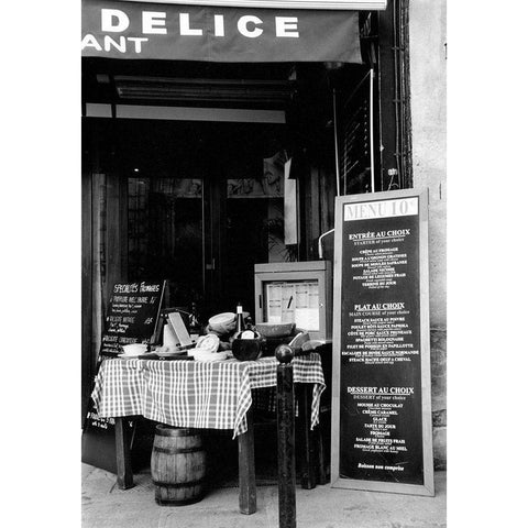 Cafe Charm, Paris IV White Modern Wood Framed Art Print by DeNardo, Laura