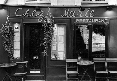 Cafe Charm, Paris V Black Ornate Wood Framed Art Print with Double Matting by DeNardo, Laura