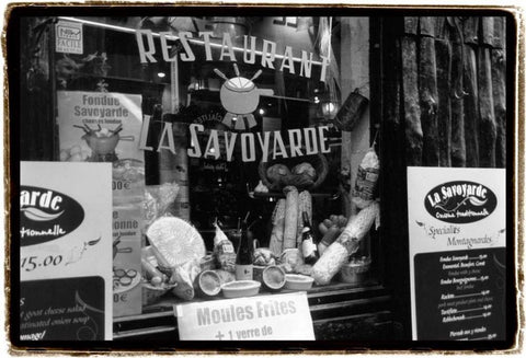 Cafe Charm - Paris VI White Modern Wood Framed Art Print with Double Matting by DeNardo, Laura