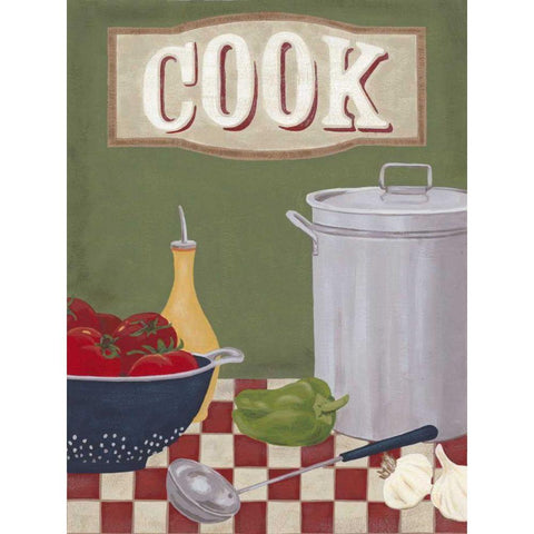 Cooks Kitchen Black Modern Wood Framed Art Print with Double Matting by Vess, June Erica