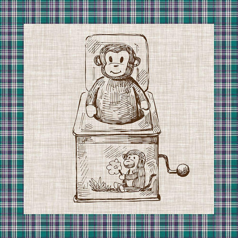 Retro Toys I White Modern Wood Framed Art Print with Double Matting by Vision Studio