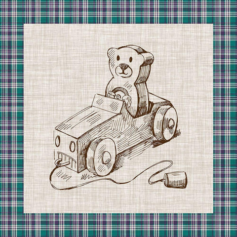 Retro Toys II White Modern Wood Framed Art Print with Double Matting by Vision Studio