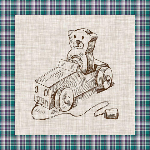 Retro Toys II White Modern Wood Framed Art Print by Vision Studio