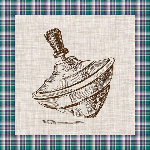 Retro Toys III White Modern Wood Framed Art Print with Double Matting by Vision Studio