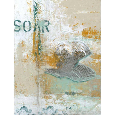 Soar White Modern Wood Framed Art Print by Vess, June Erica