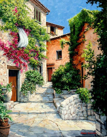 In the Alpes-Maritime, Provence Black Ornate Wood Framed Art Print with Double Matting by Swanson, Michael