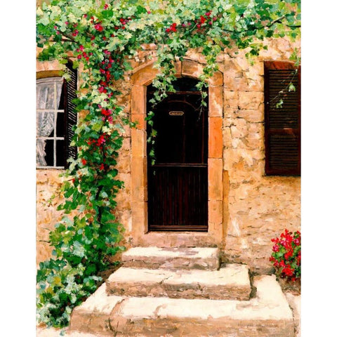 Sunlit Vines White Modern Wood Framed Art Print by Swanson, Michael