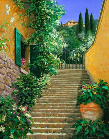 Loft Heights White Modern Wood Framed Art Print with Double Matting by Swanson, Michael