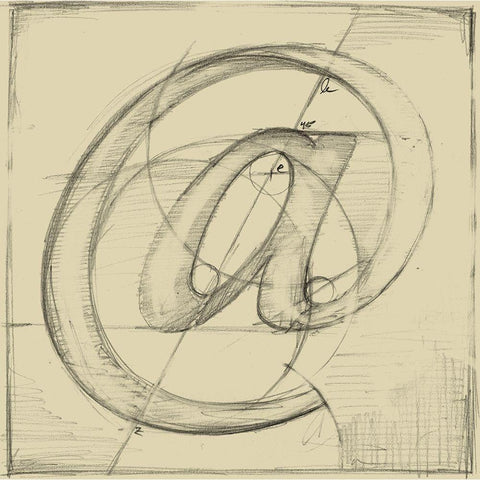 Drafting Symbols I Black Modern Wood Framed Art Print with Double Matting by Harper, Ethan