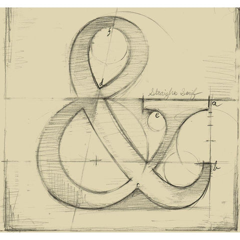 Drafting Symbols II Gold Ornate Wood Framed Art Print with Double Matting by Harper, Ethan