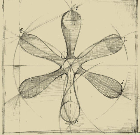 Drafting Symbols IV Black Ornate Wood Framed Art Print with Double Matting by Harper, Ethan