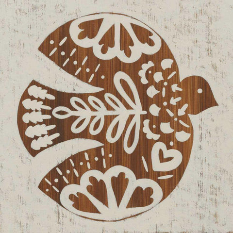 Country Woodcut III White Modern Wood Framed Art Print by Zarris, Chariklia