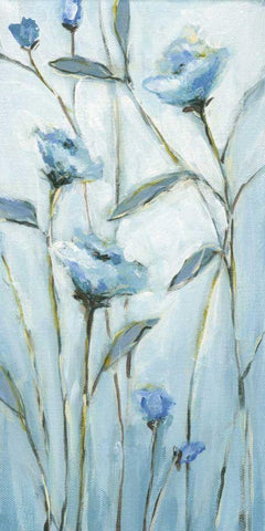 Blue Love Black Ornate Wood Framed Art Print with Double Matting by Long, Christina